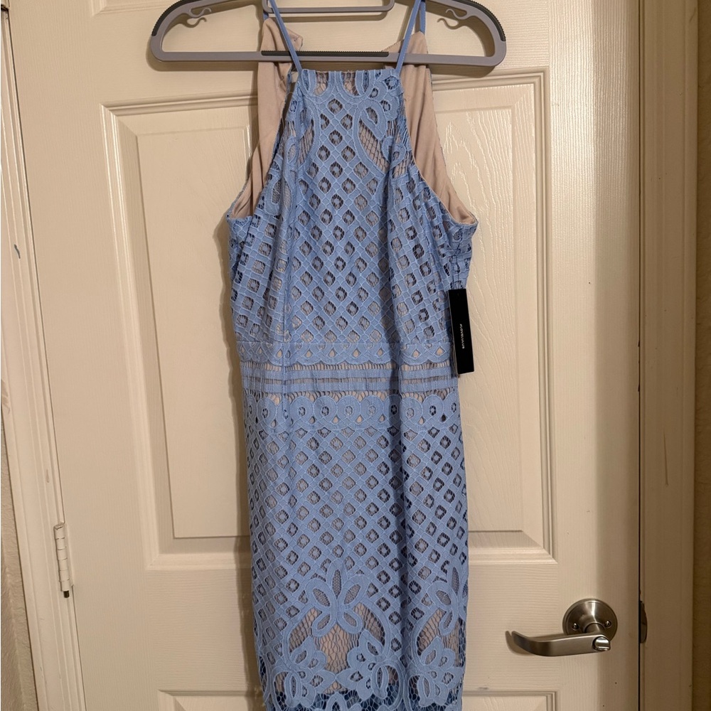 Lulu's Light Blue Lace Midi Dress